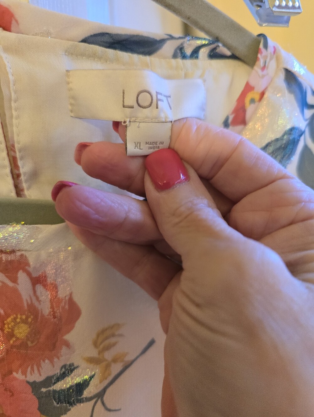 Loft Floral Off-Shoulder Long Sleeve Blouse - Pink Floral - Picture 2 of 4